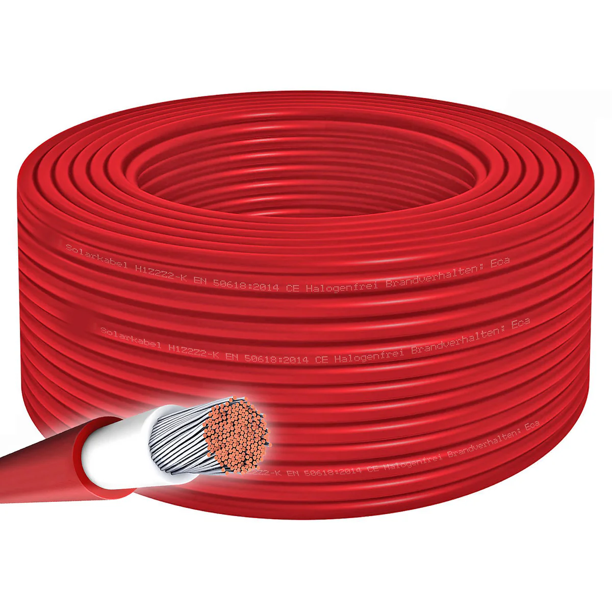 Solarkabel 6 mm² H1Z2Z2-K, roter 100-m-Ring – Produktfoto
